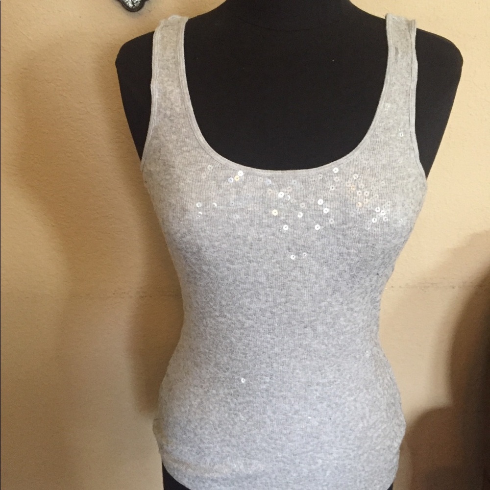 Express sequin tank top